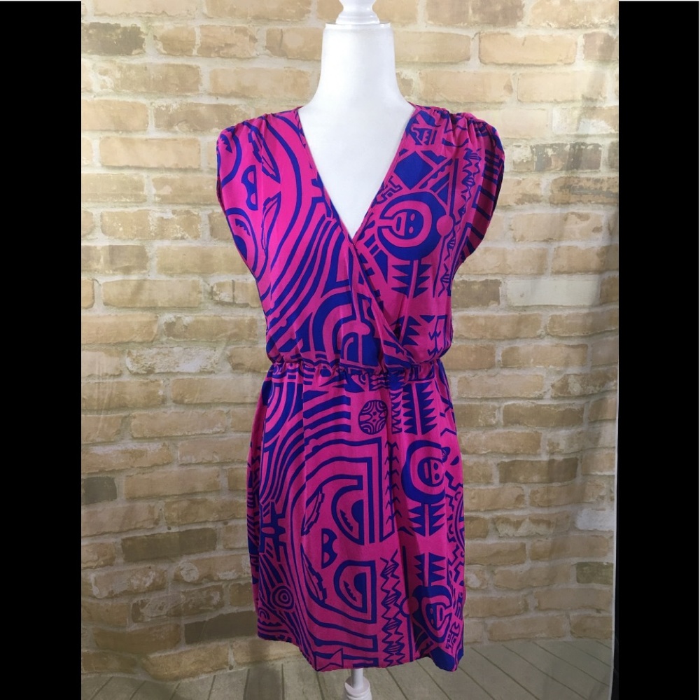 Amanda Uprichard Silk Pink Print Dress Size M